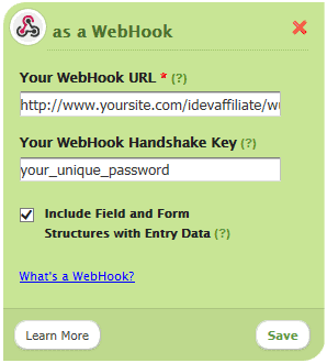 wufoo webhook for affiliates